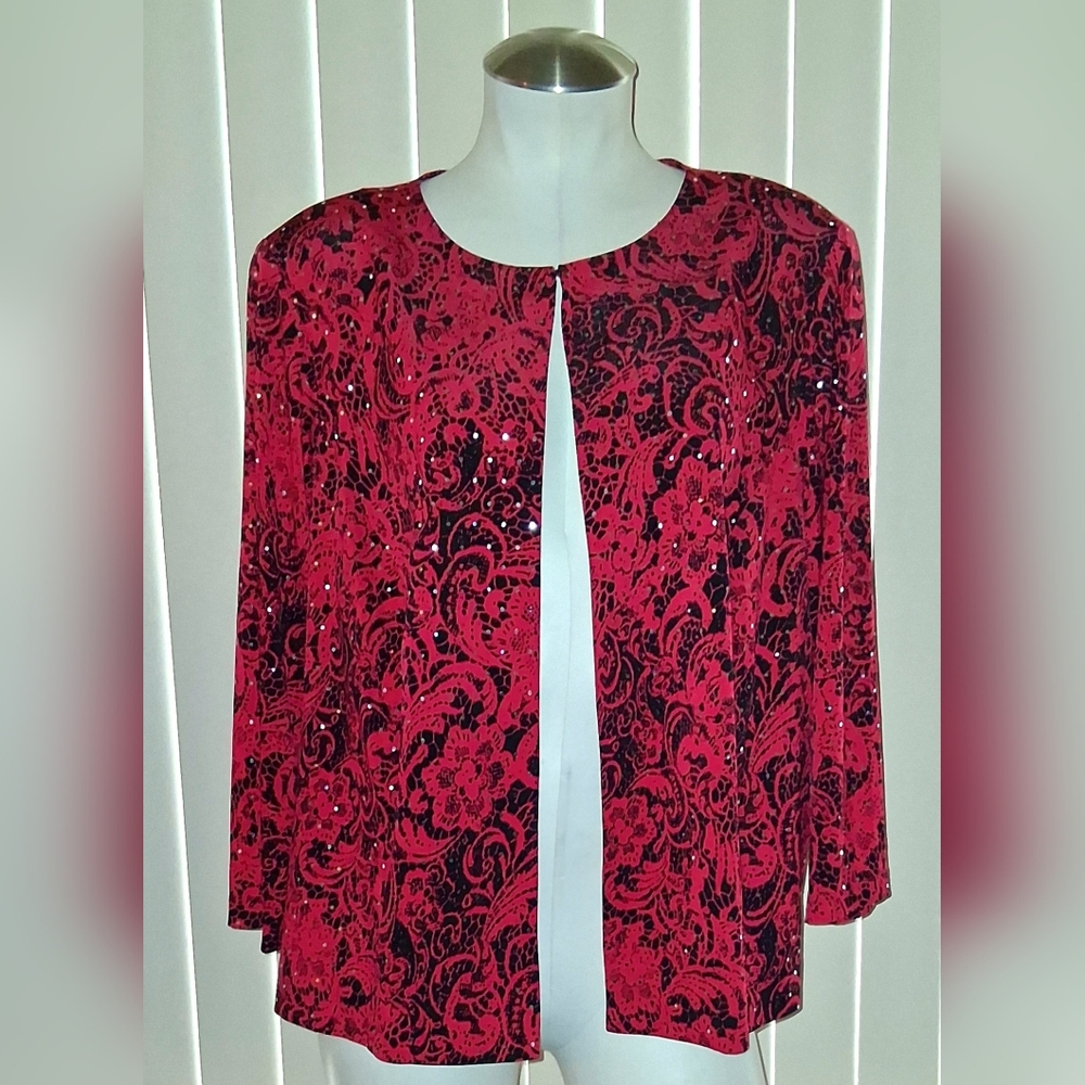 💲IT'S A SALE!! Jessica Howard Red and Black Patterned Blazer💲